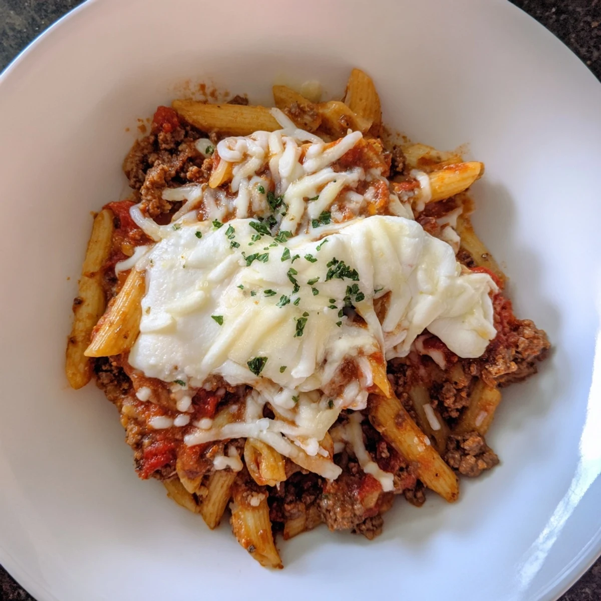 Cheesy Beef & Penne Bake