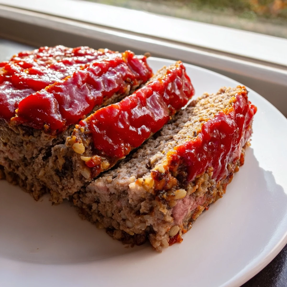 Savory Stove Top Stuffing Meatloaf, golden brown and juicy, ready to slice after baking.