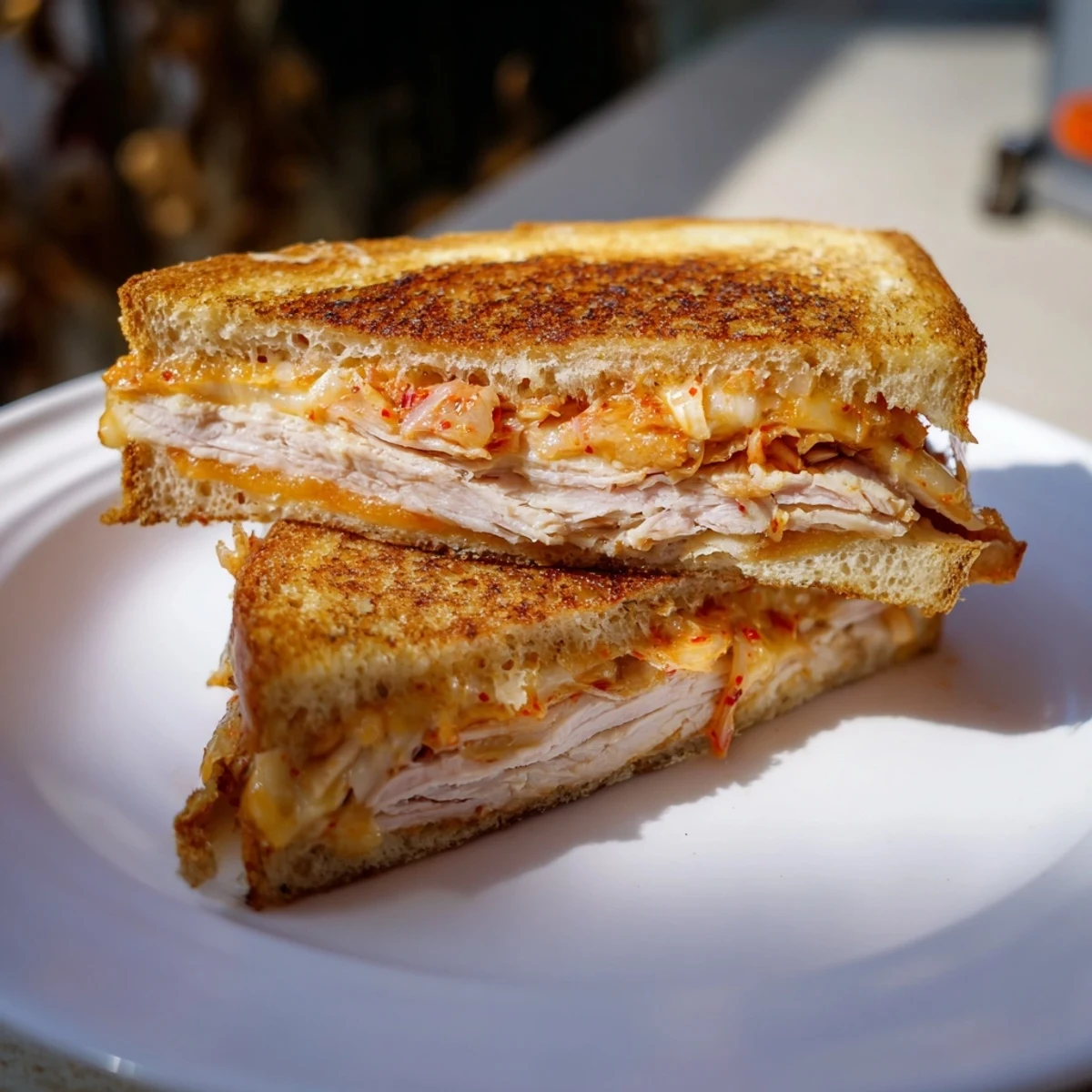Kimchi Turkey Cheddar Toast