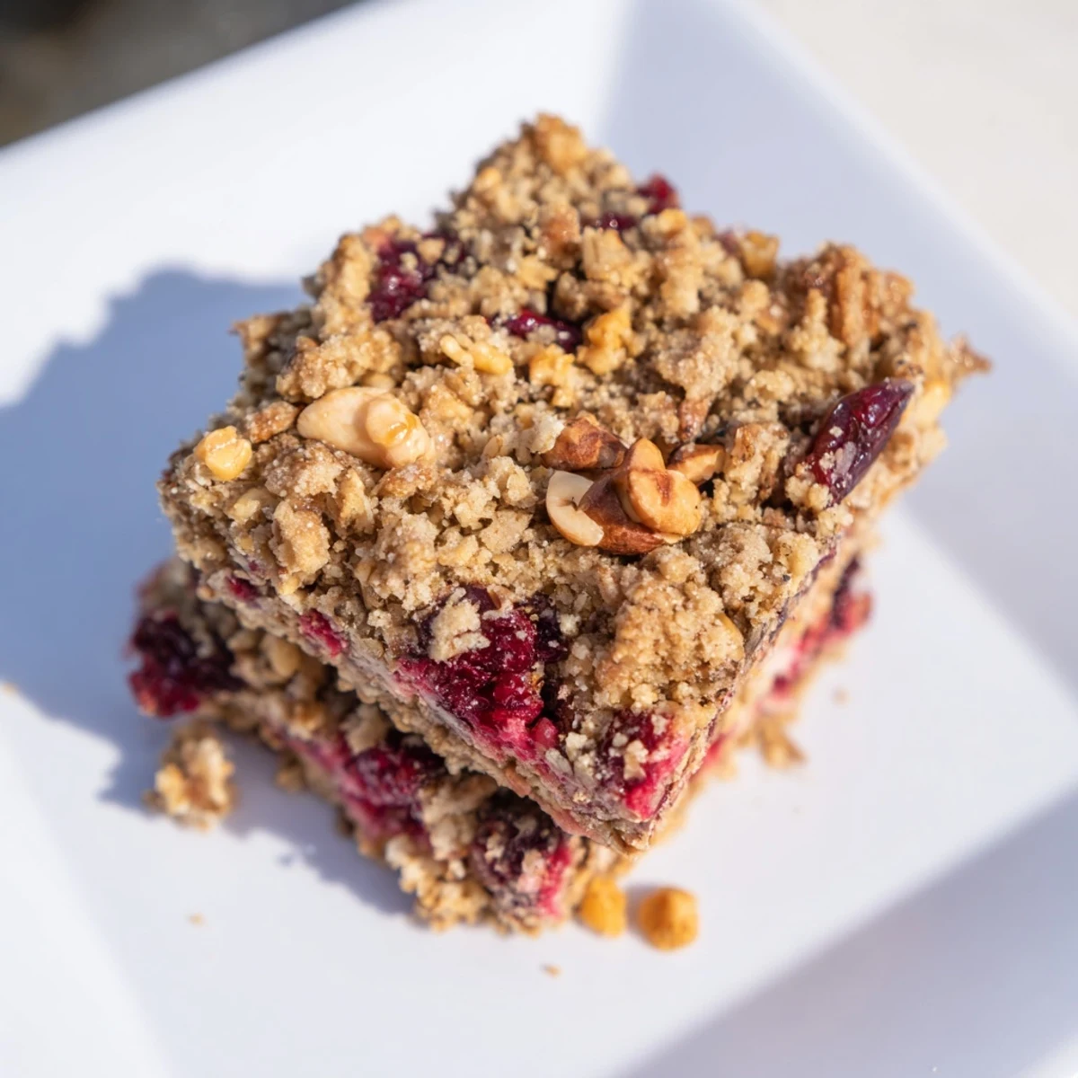 Imagine squares of warm, chewy Matcha Cranberry Oat Crumble Bars, perfect with a hot beverage for breakfast.