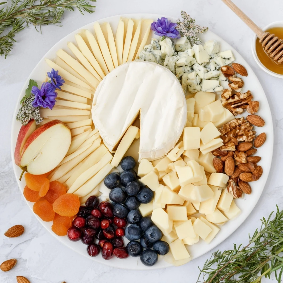 Woodland Creature Cheese Platter with brie, cheddar and grapes, a perfect appetizer for a gathering.