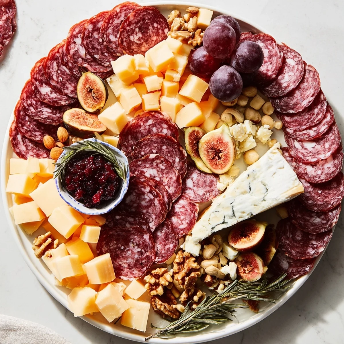 Sophisticated Deer Antler Charcuterie with game meats, cheeses, figs, and grapes presented beautifully on a wooden board.