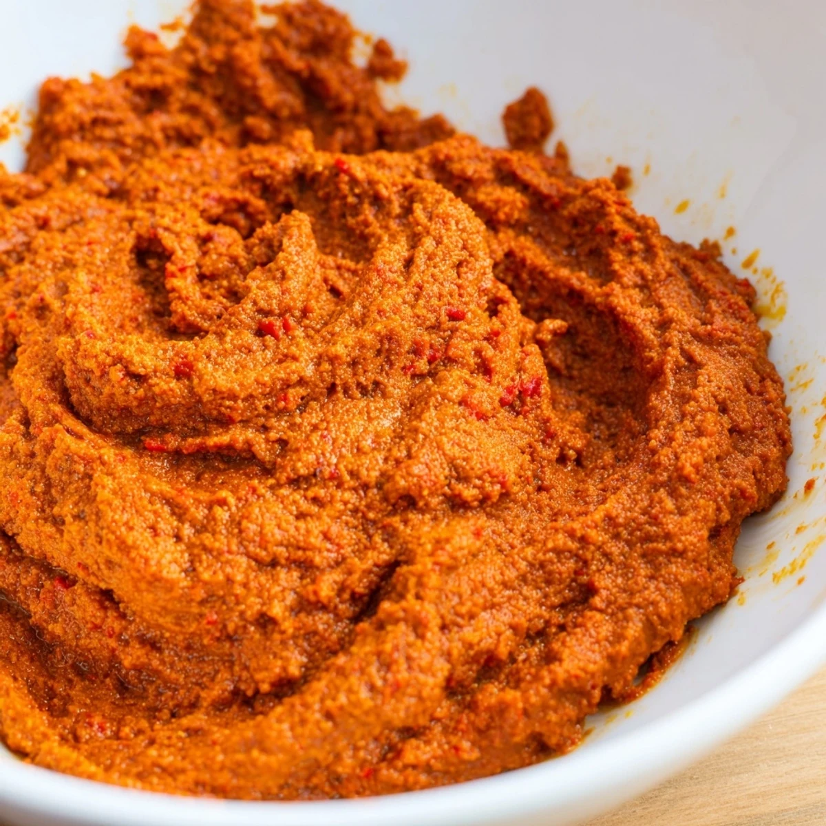 Creamy and bold Volcanic Lava Spicy Dip, perfect served in a bowl with a colorful garnish.