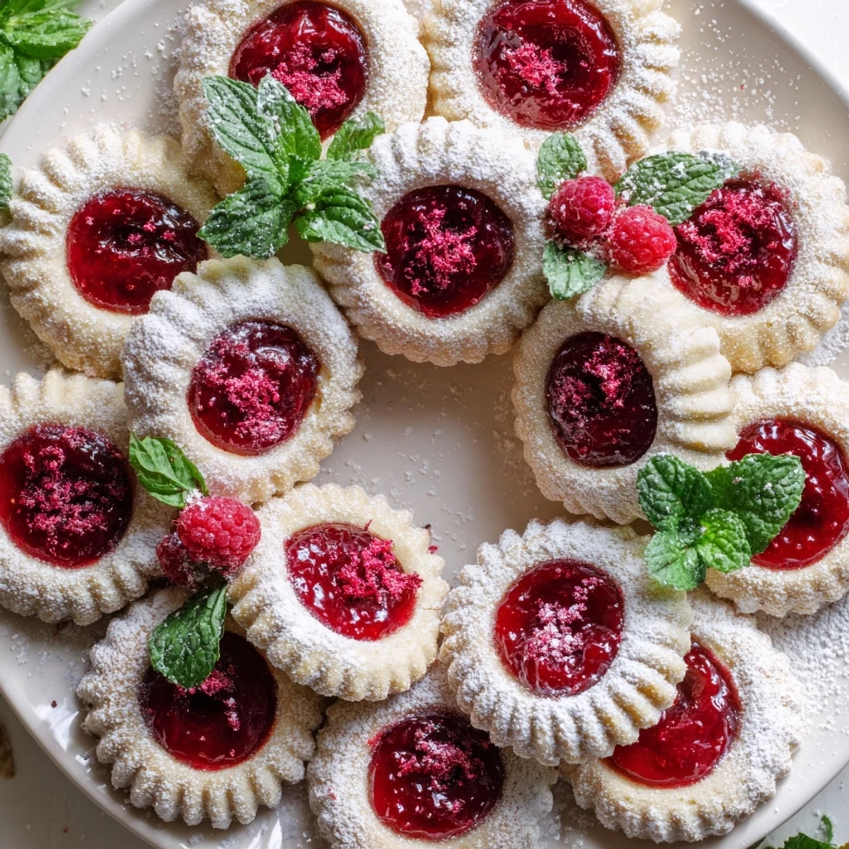Sweet Raspberry Wreath Cookie Platter
