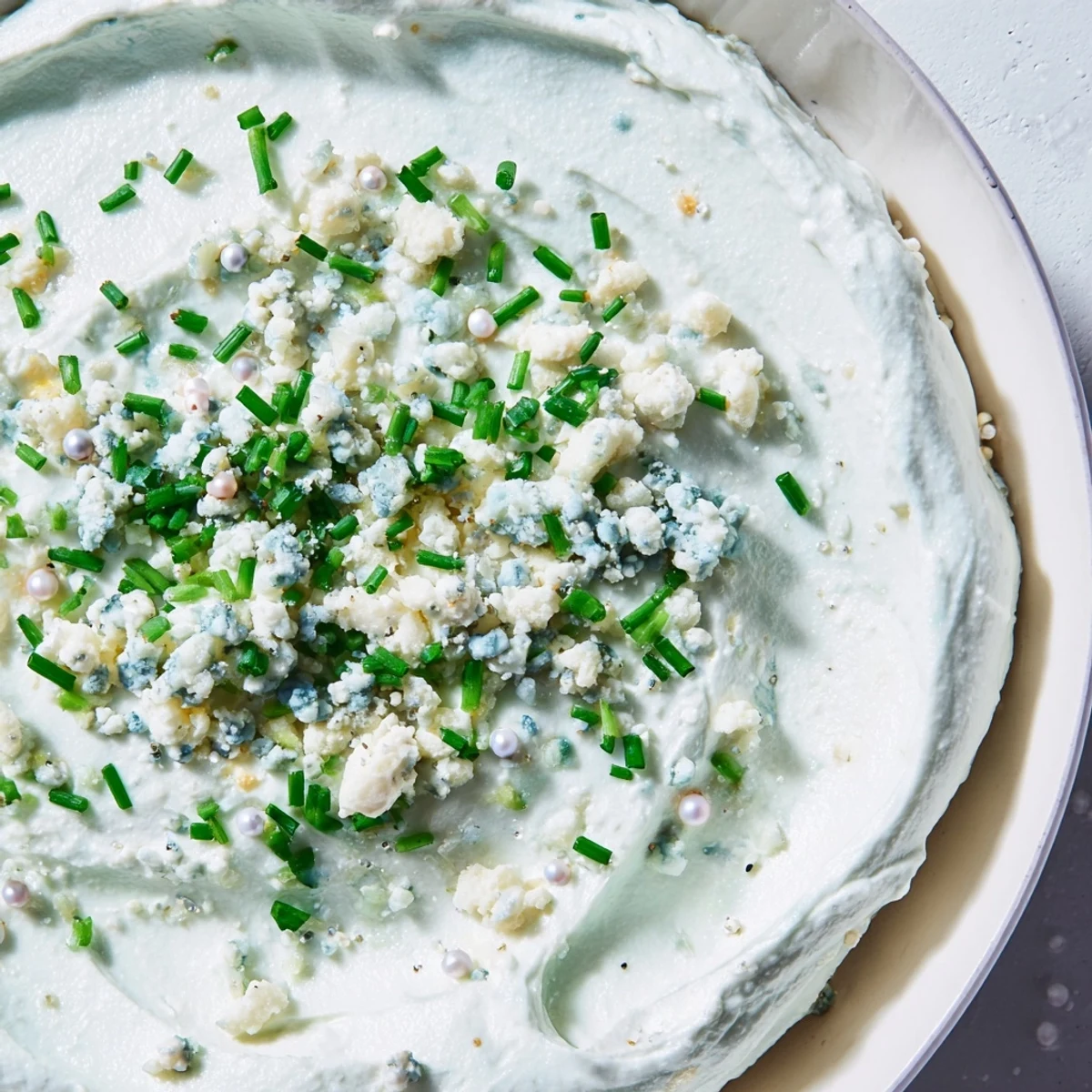 This beautiful Frozen Pond Blue Dip Platter features a vibrant, icy blue dip with crunchy dippers galore.