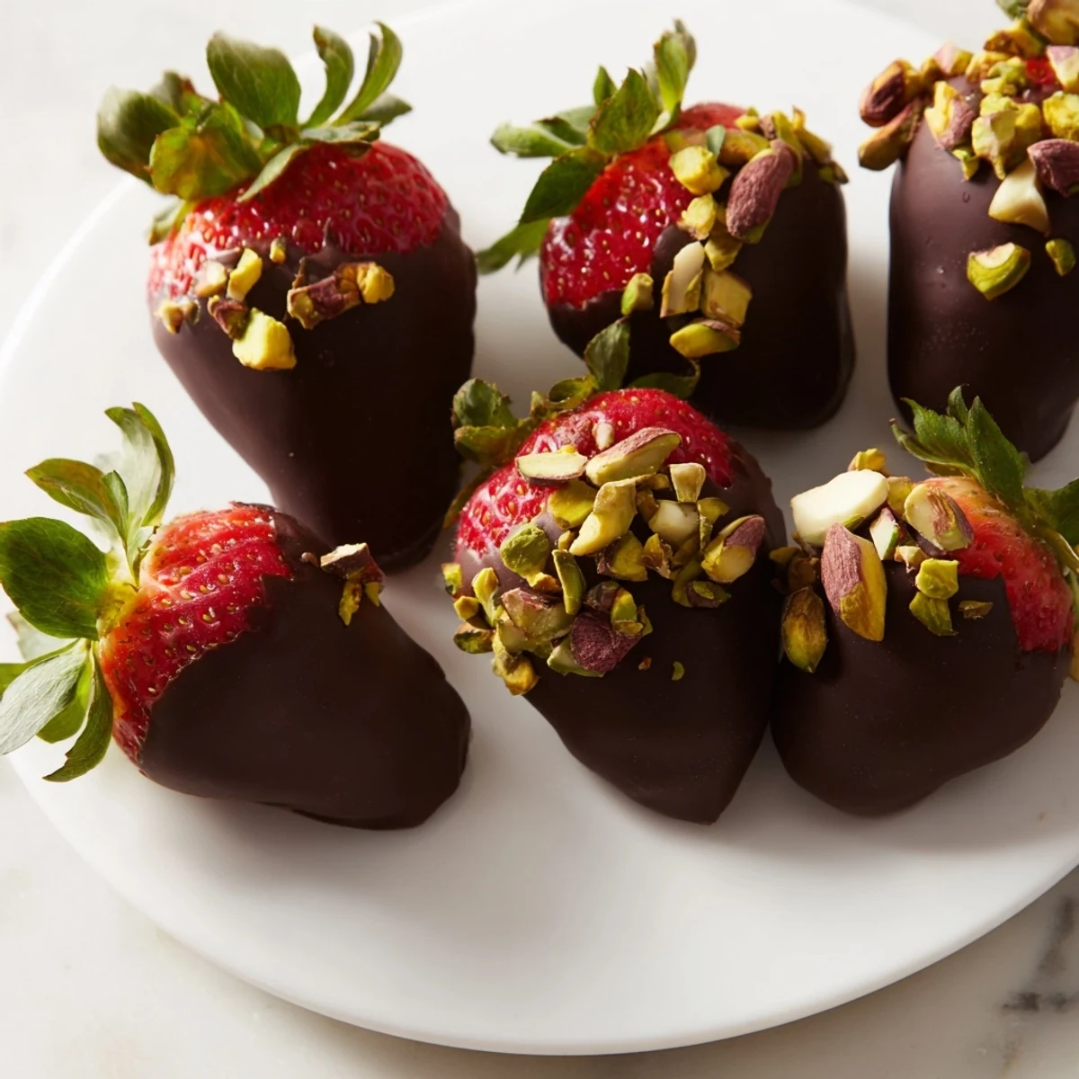 Fresh plump dark chocolate covered strawberry dips, ready for a delicious New Year's treat.