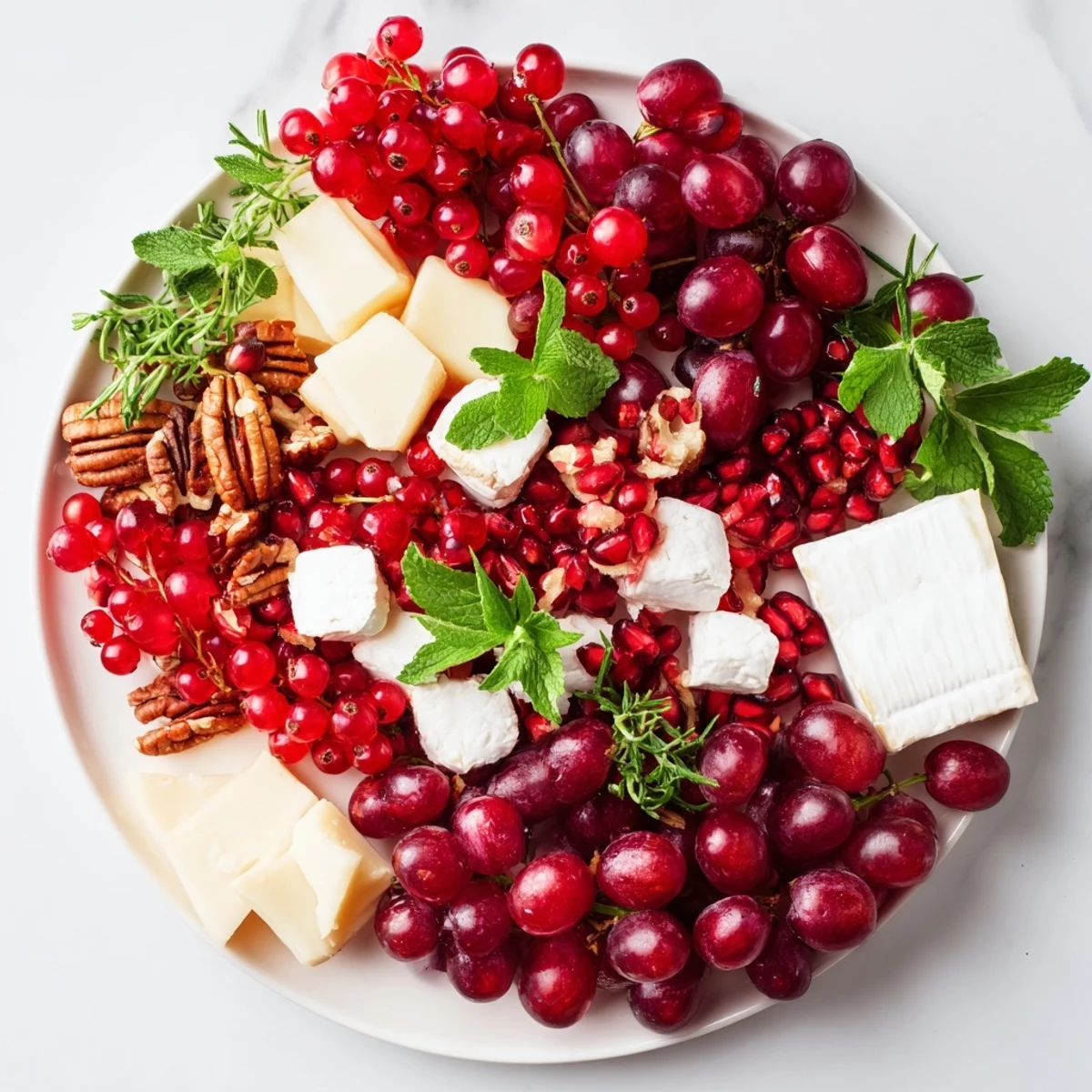 The Holly Berry Cluster offers a delightful appetizer, featuring goat cheese, berries, and herbs arranged elegantly.