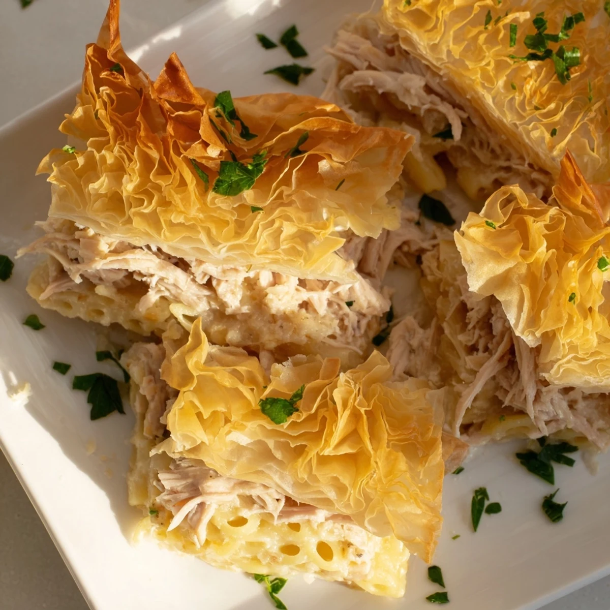 Chicken Pasta Crinkle Cake