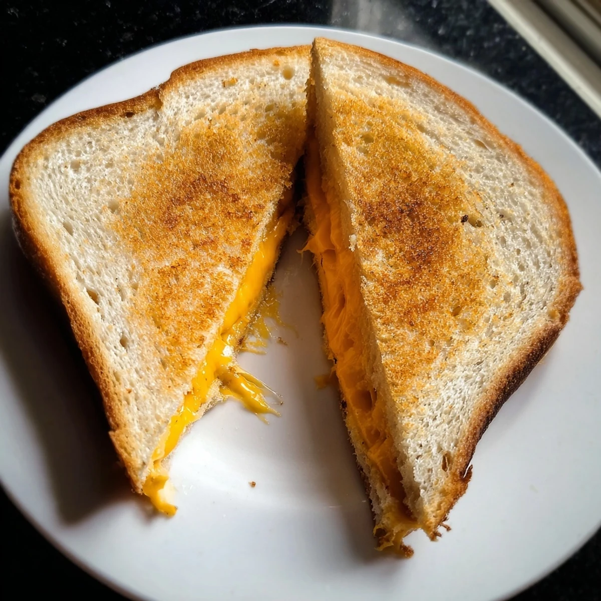 Golden, melty cheddar oozes from this crispy air fryer grilled cheese sandwich; a comfort classic.