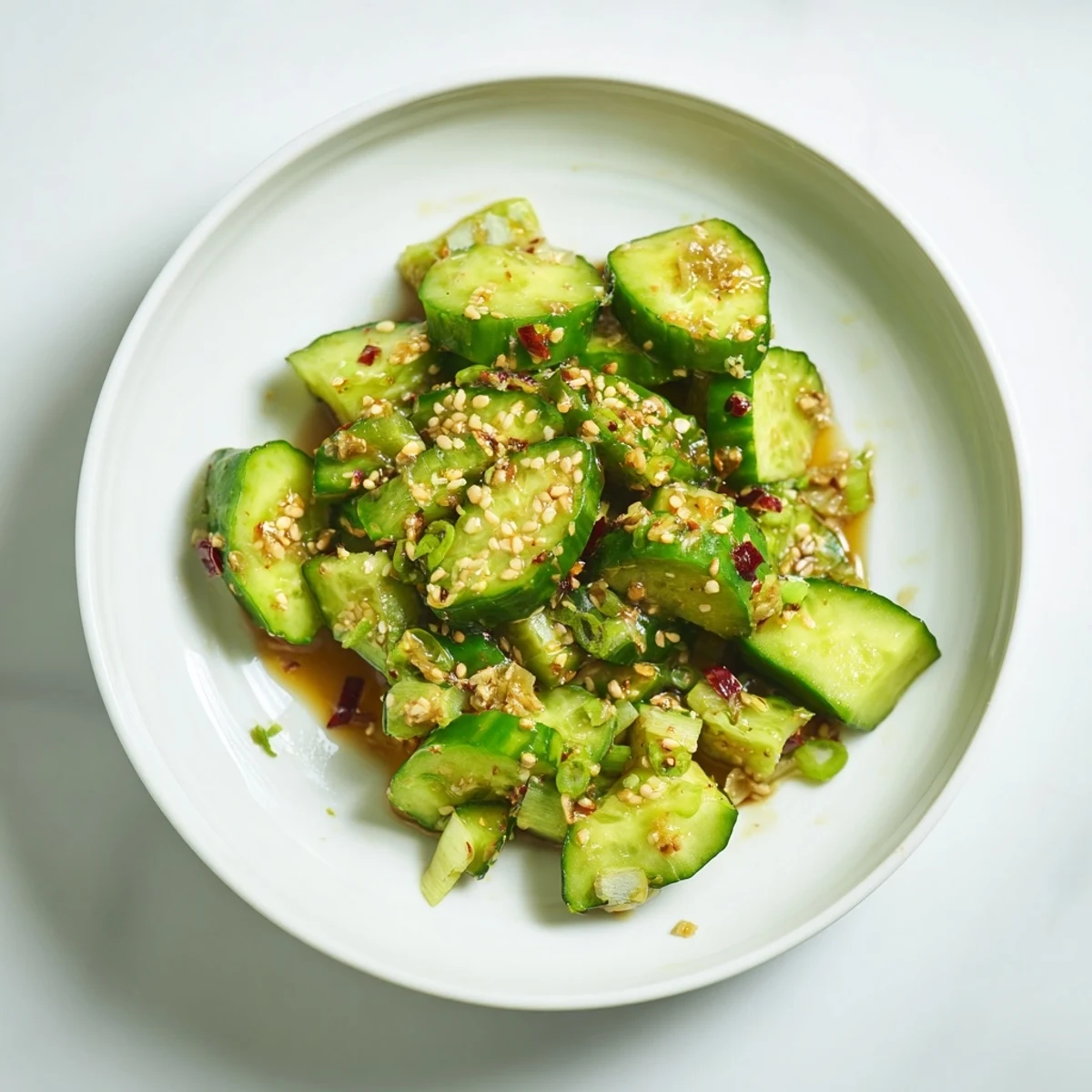 Vibrant Chinese Spicy Smashed Cucumber Salad, a refreshing, flavorful salad bursting with bold spices.