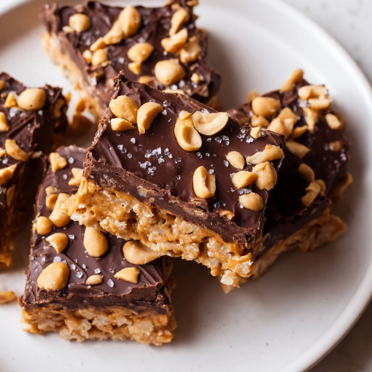 Peanut Butter Chocolate Rice Cakes: a delightful frozen treat, featuring a creamy peanut butter layer.