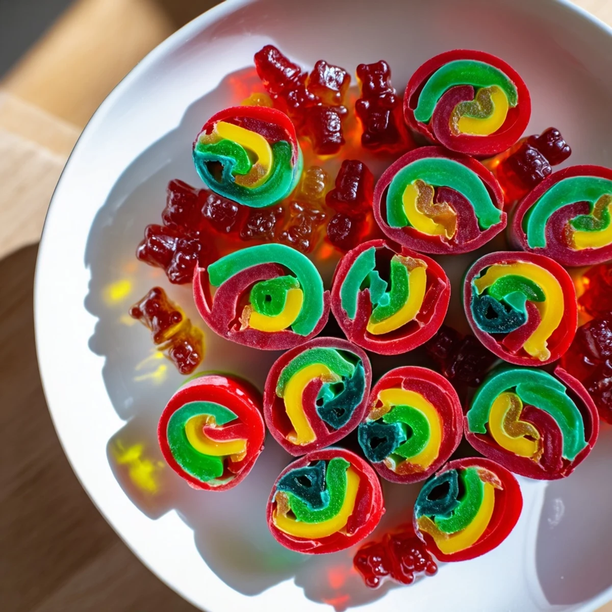 Enjoy these easy, colorful Rainbow Candy Roll Ups, perfect for a quick, fun treat anytime.