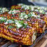Juicy BBQ corn in foil, slathered with fragrant herb butter, charred to perfection and bursting with flavor.