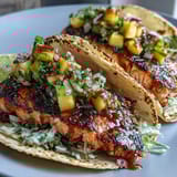 Grilled Salmon Tacos Mango Salsa
