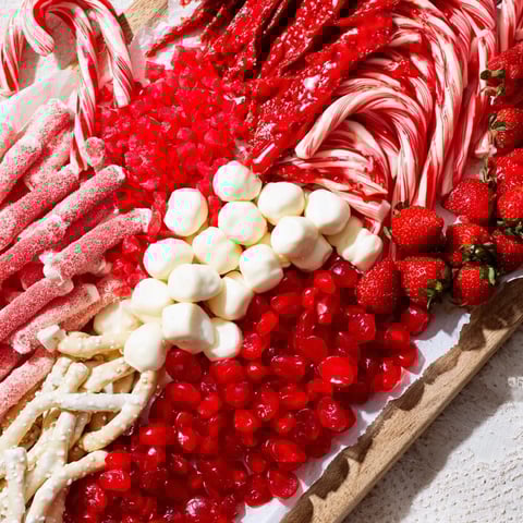 Sweet Board: Red and White Candy Stripe Treat Line