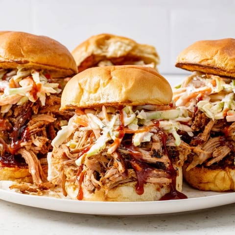 Apple Cider Pulled Pork Sandwiches