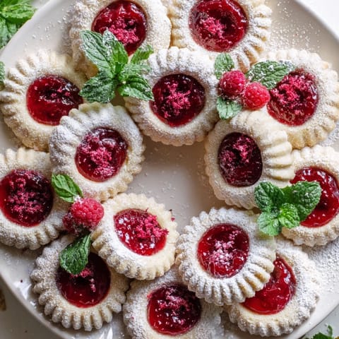 Sweet Raspberry Wreath Cookie Platter