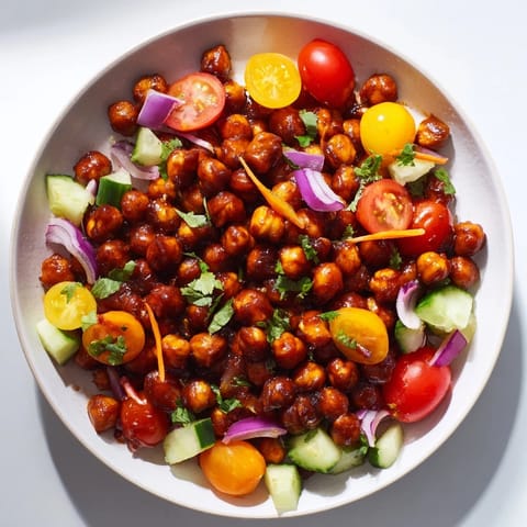 This BBQ Chickpea Salad showcases a medley of textures, from crisp vegetables to coated chickpeas.