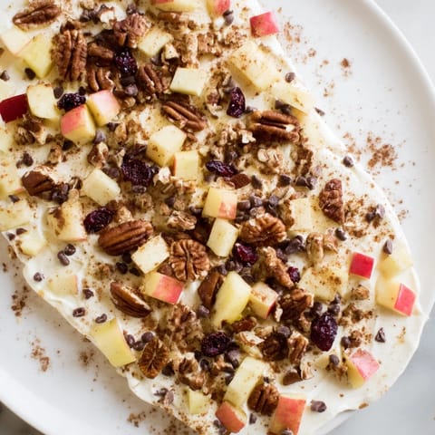 This photo shows a colorful array of frozen Apple Cinnamon Yogurt Bark, a healthy and tasty treat.