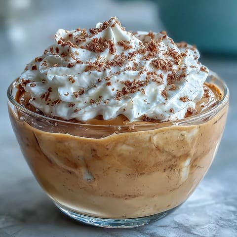 Silky Hojicha Pudding in a ramekin, featuring a smooth roasted tea custard and a dusting of matcha.