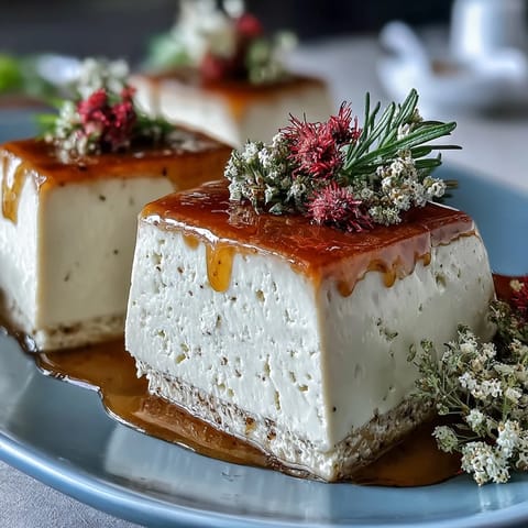 Honey Lavender Panna Cotta in glass with edible flowers and honey drizzle, creamy Italian dessert with floral lavender aroma.  