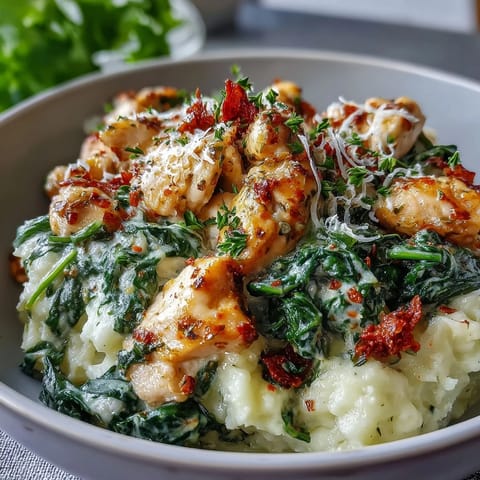 One-Pot Lemon Orzo with Chicken and Spinach: A vibrant, creamy dish with tender chicken, fresh spinach, and zesty lemon in a comforting one-pot meal.