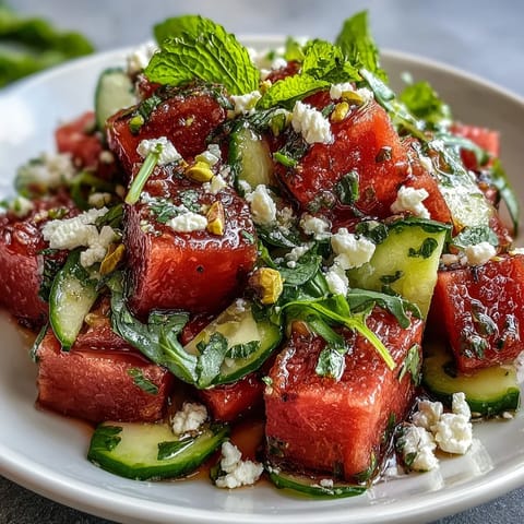 Watermelon Arugula Feta Salad