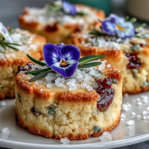 Buttery shortbread cookies decorated with colorful edible flowers, ideal for elegant afternoon tea or festive dessert platters.  