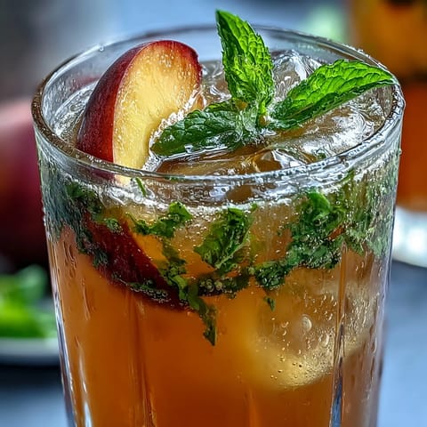 Iced Peach Green Tea Lemonade
