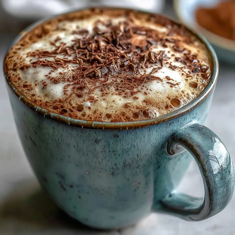 Creamy Adaptogens Latte with ashwagandha and calming reishi mushroom, ready to enjoy.