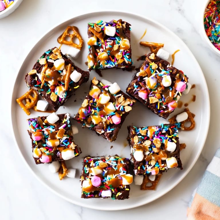 Close-up of freshly baked Chaos Chocolate Cake Bites, drizzled with caramel, ready to enjoy.