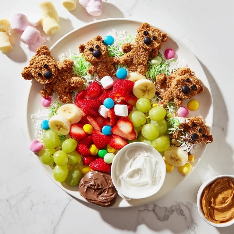 Homemade Animal Cracker Safari Board presented, offering sweet and savory treats for children's parties.
