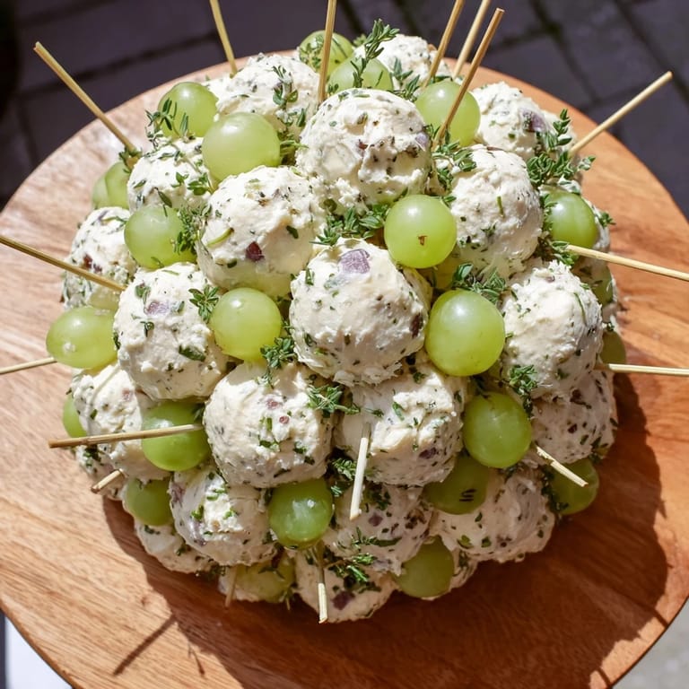 Get ready for the Mistletoe Kissing Ball: a beautiful platter with a pleasing texture of grapes and cheese.