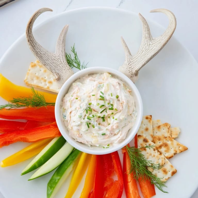 This Reindeer Antler Spread is a party favorite; imagine fresh veggies and cured meats alongside a delicious dip.