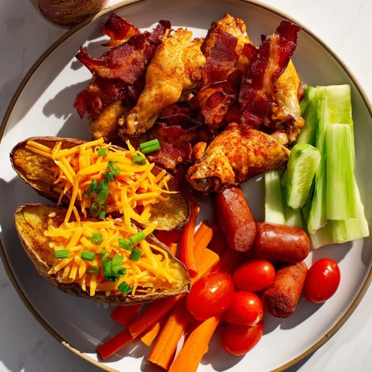 Imagine the amazing flavors of this Touchdown Football Tailgate Spread, a party-ready assortment of meats, veggies, and dips.