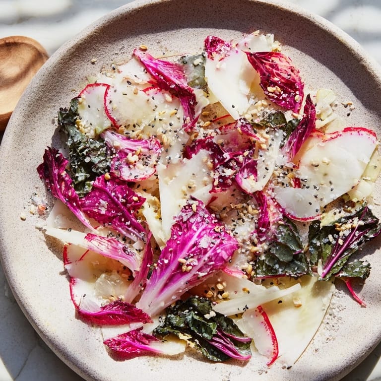 Imagine the textures in this Tundra Trek: thinly sliced vegetables, sesame seeds, ready to be enjoyed.