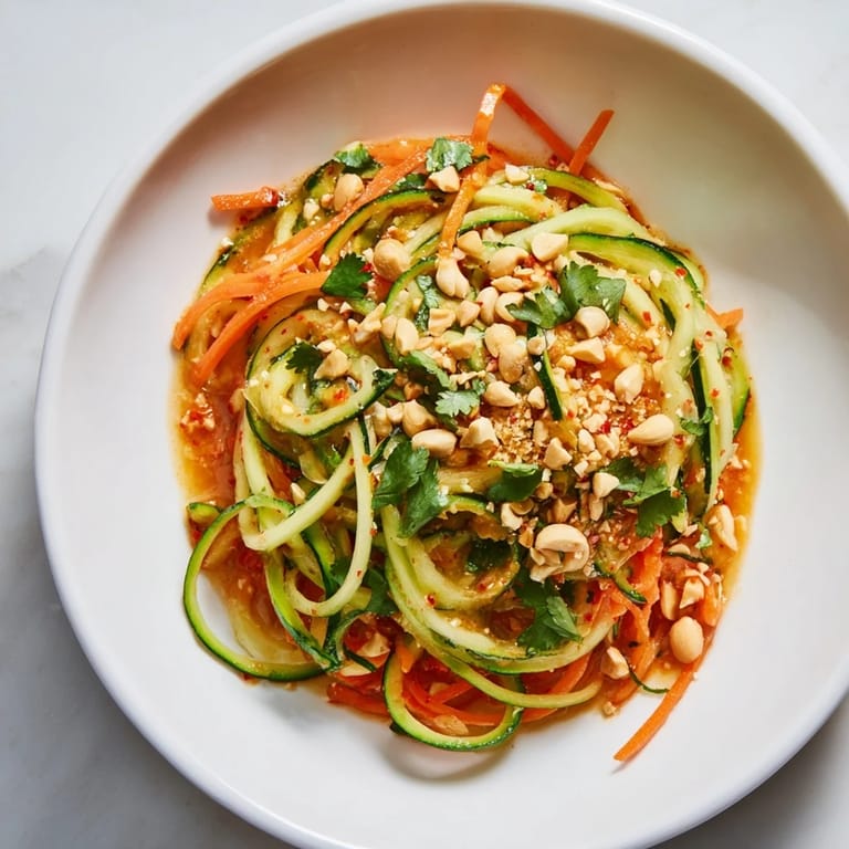 A delicious vegetarian spicy cucumber noodle bowl, bursting with flavor and Asian-inspired spices.