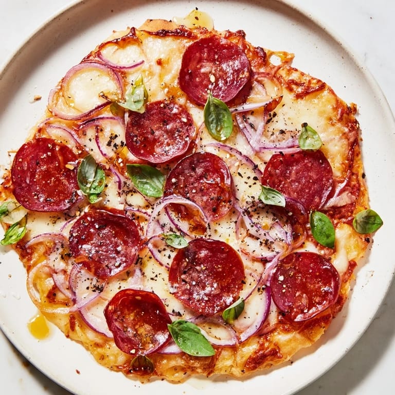 Golden, crispy hot honey pepperoni flatbread, a delicious main dish perfect for sharing at dinner.