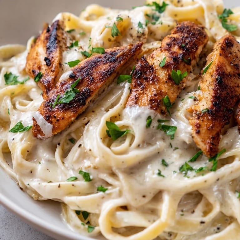 Spicy Cajun chicken and silky Alfredo sauce tossed with fettuccine, served steaming hot with Parmesan.