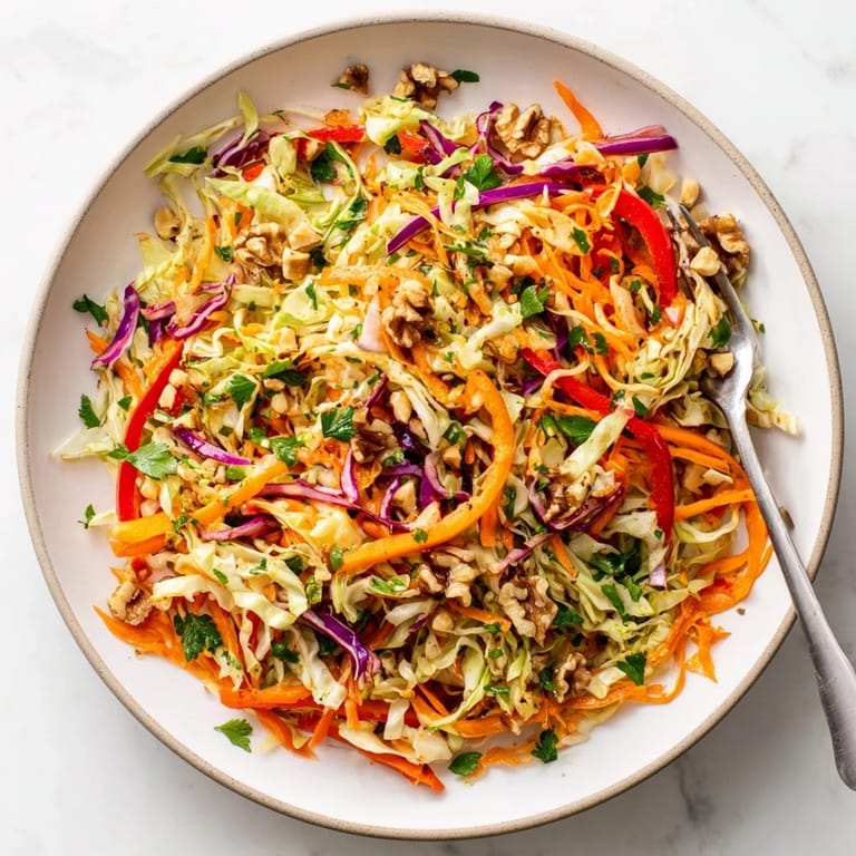 Serve this Cooked and Loved Cabbage Salad warm from the skillet, topped with toasted walnuts and optional feta, perfect alongside grilled chicken.