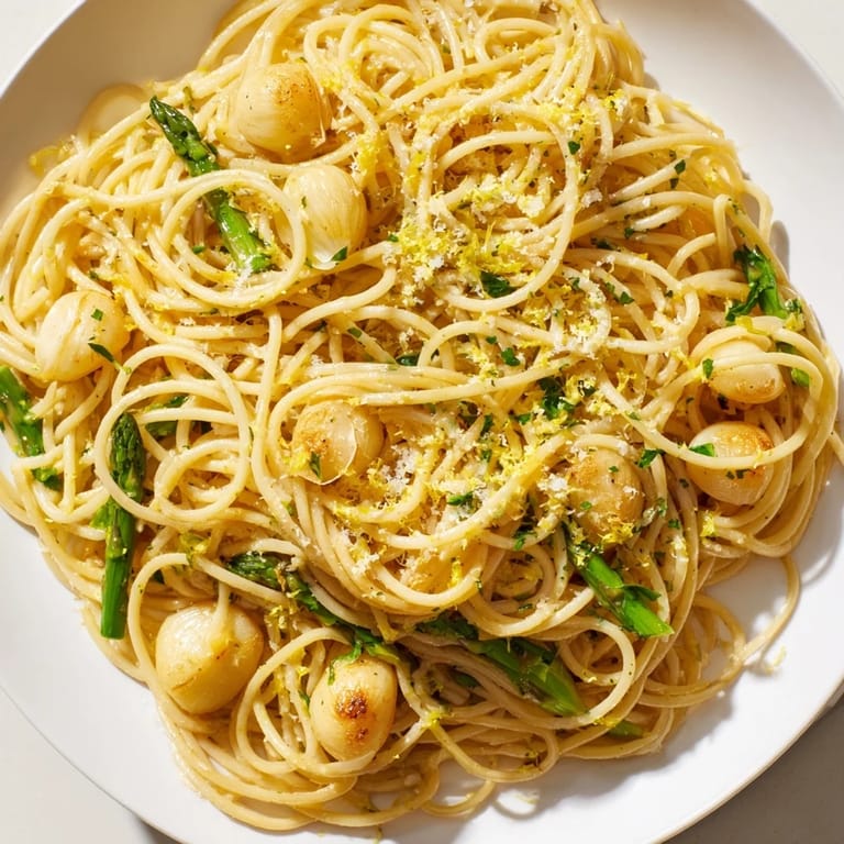 Serve this Roasted Garlic & Asparagus Pasta with a sprinkle of Parmesan and a wedge of lemon for a bright finish.