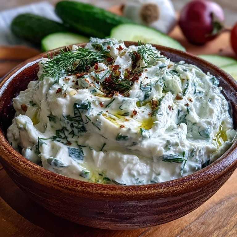 Delicious Greek Skyr Tzatziki, a healthy, zesty appetizer for any gathering.