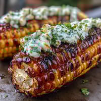 Grilled corn on the cob wrapped in foil with herb butter, golden and tender, perfect for summer BBQs.